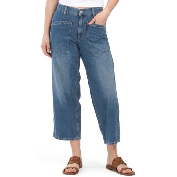 Lucky Brand Size 10 30 High Rise Wide Leg Crop Jeans Cropped - Picture 1 of 9